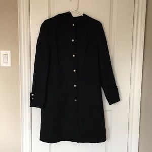 Hooded black lightweight wool jacket, size M/L